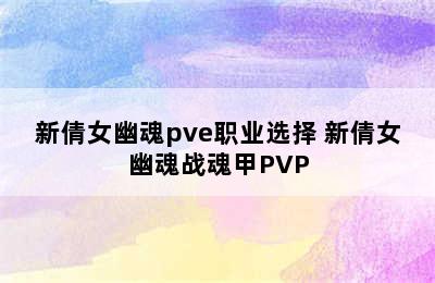 新倩女幽魂pve职业选择 新倩女幽魂战魂甲PVP